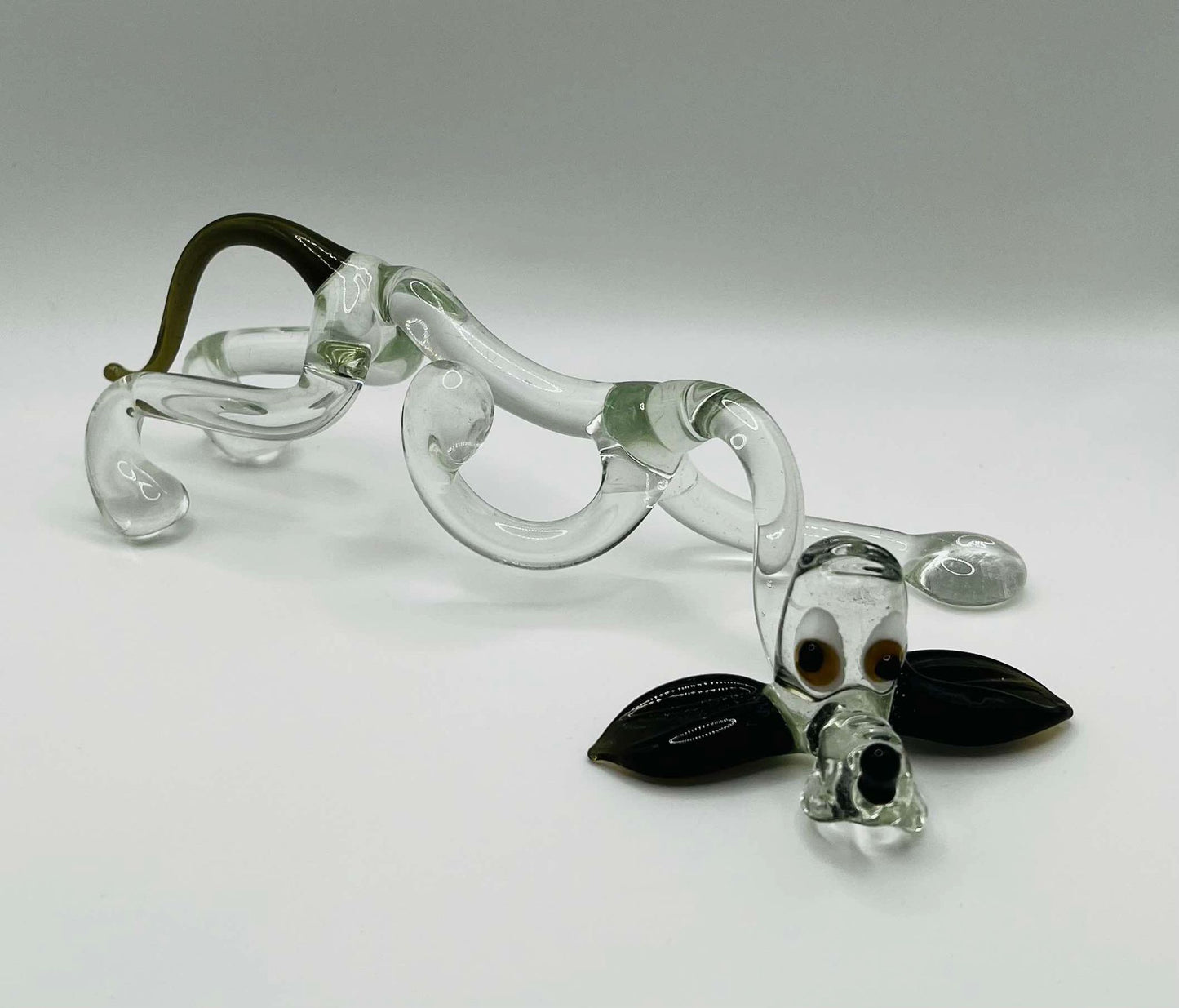 Vintage 1960s Pirelli Bloodhound Sniffer Hand-Blown Glass Dog 18cm Long