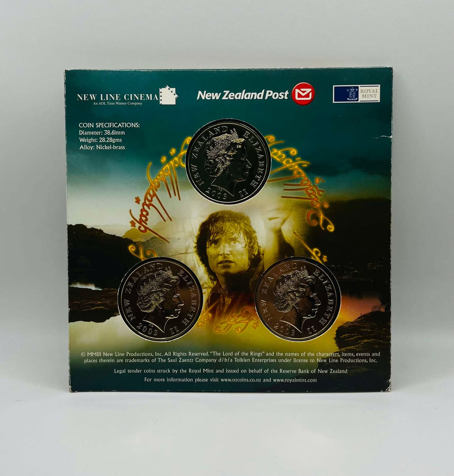 New Zealand 2003 3x $1 Dollar Coin Set Lord Of The Rings Royal Mint Pack