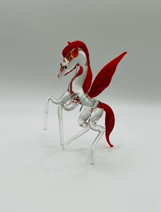 Vintage Hand-Blown Glass Pegasus/Unicorn by Possibly Bimini or Pirelli