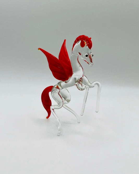 Vintage Hand-Blown Glass Pegasus/Unicorn by Possibly Bimini or Pirelli