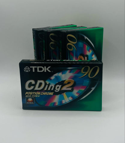 4 x TDK CDing 2 90 Chrome Blank Audio Cassettes (NEW SEALED)